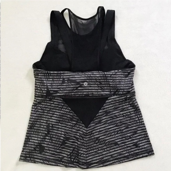 Lululemon Running in the City Tank Stripe Play Slate Black - Picture 3 of 9